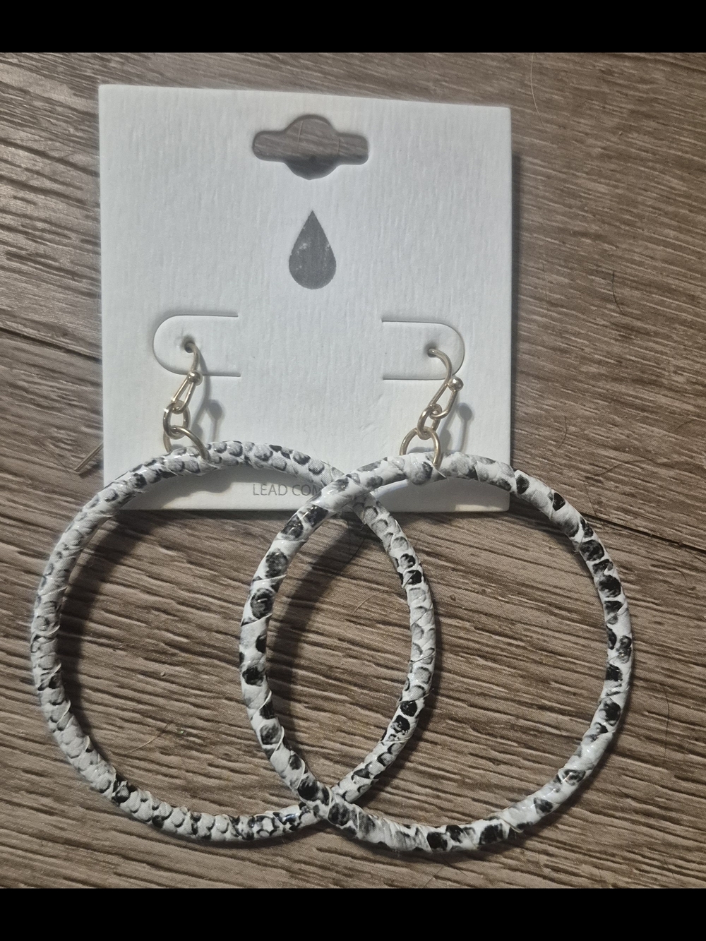 Black & White Textured Hoop Earrings for Women